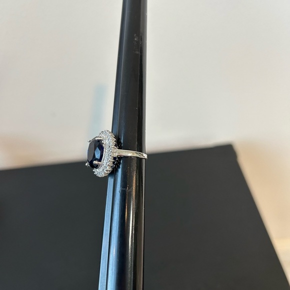 Blue stone ring 14K gold Plated ring - Picture 5 of 6